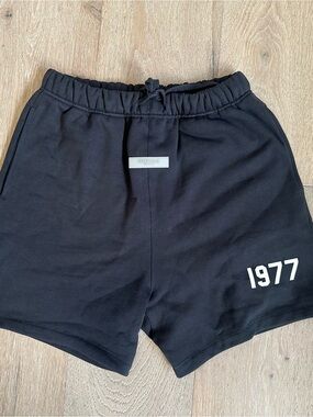 Fear of God Black Shorts with White 1977 Logo